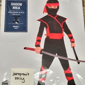 Shadow Ninja boys youth size Small 4-6 Halloween jumpsuit  Read